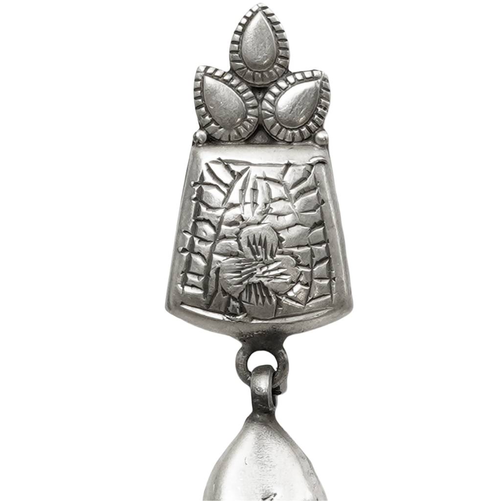 Sitara Handcrafted Engraved Silver Earrings – Timeless Elegance With Butterfly Post Closure : ER-SIT-02