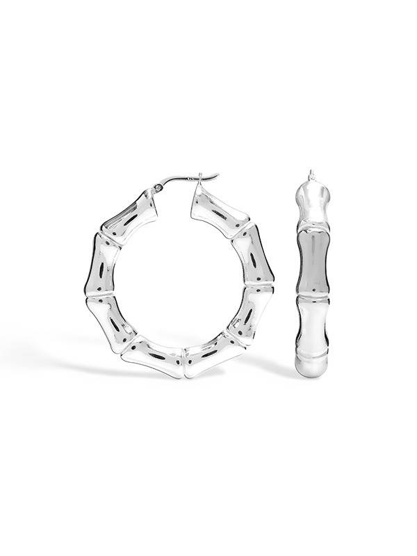 Bamboo Large Hoop Earrings 50Mm : SLHP105280SL