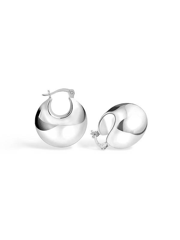 Handmade Vintage Puffed Chunky Click-Top Hoops : SLHP105578SL