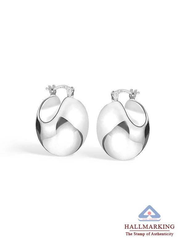 Handmade Vintage Puffed Chunky Click-Top Hoops : SLHP105578SL