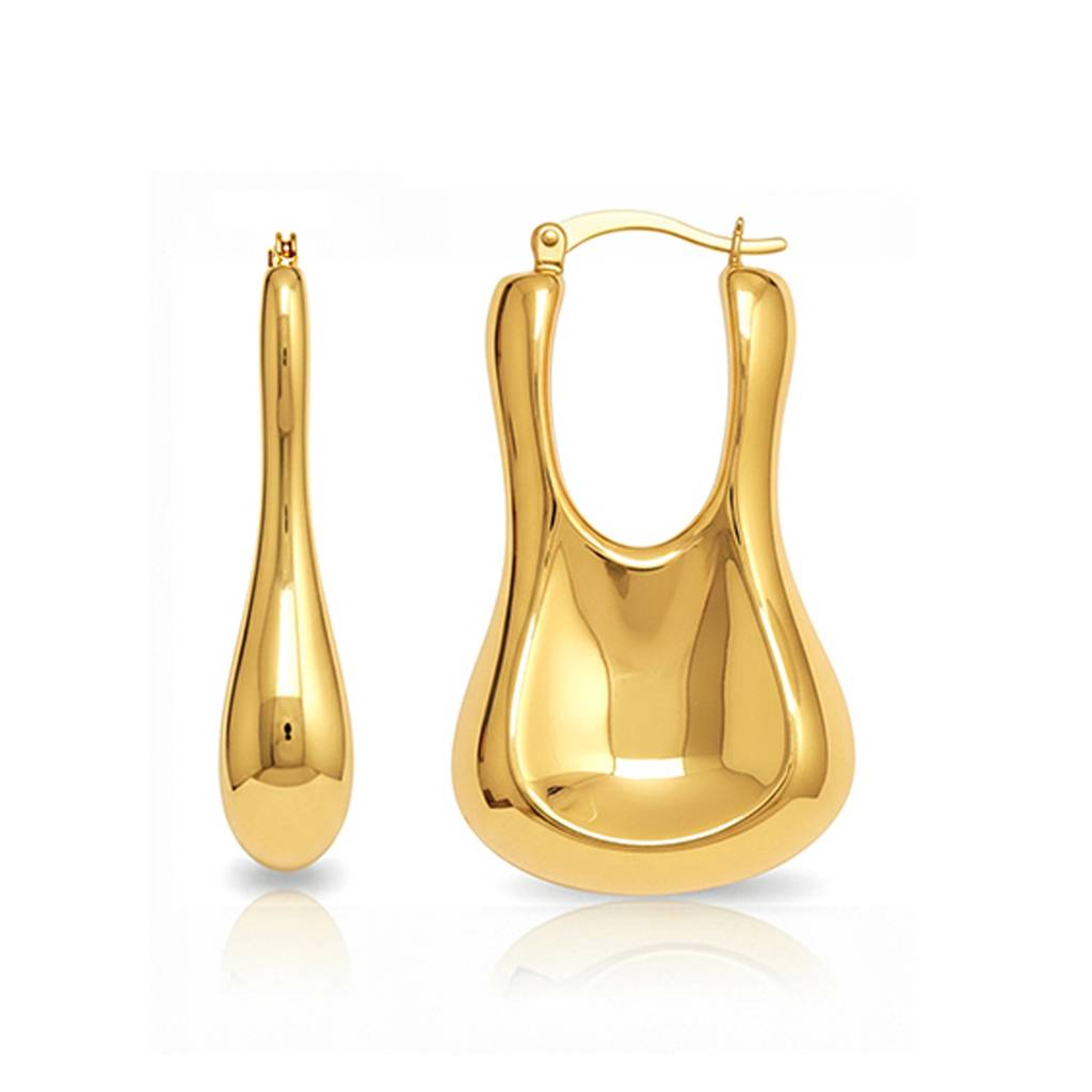 Aurelia Gold Dipped Teardrop Hoop Earrings : SLHP105794FG