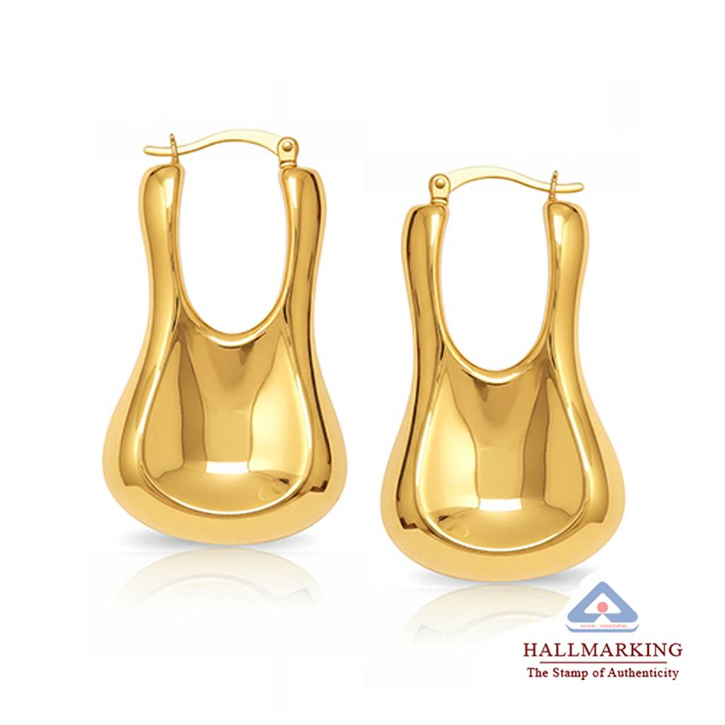 Aurelia Gold Dipped Teardrop Hoop Earrings : SLHP105794FG