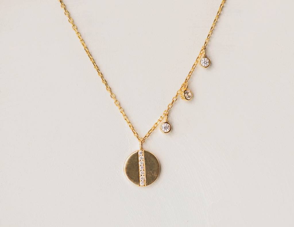 Diamond Dash Pendant Necklace : SLVR-P-3DiamondDashPendantNecklace