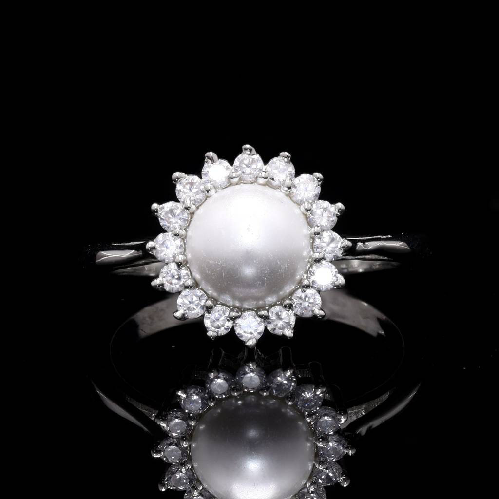 Pearl Sunburst Silver Ring : SM-RG-024