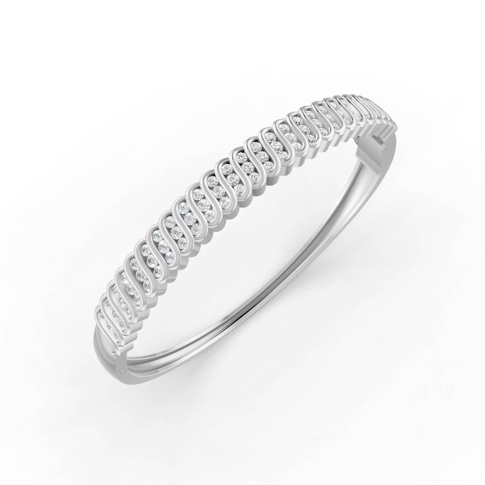 1.90 Ct Round Cut Natural Moissanite Women'S Bangle Bracelets 14K Gold Plated : FJ_110