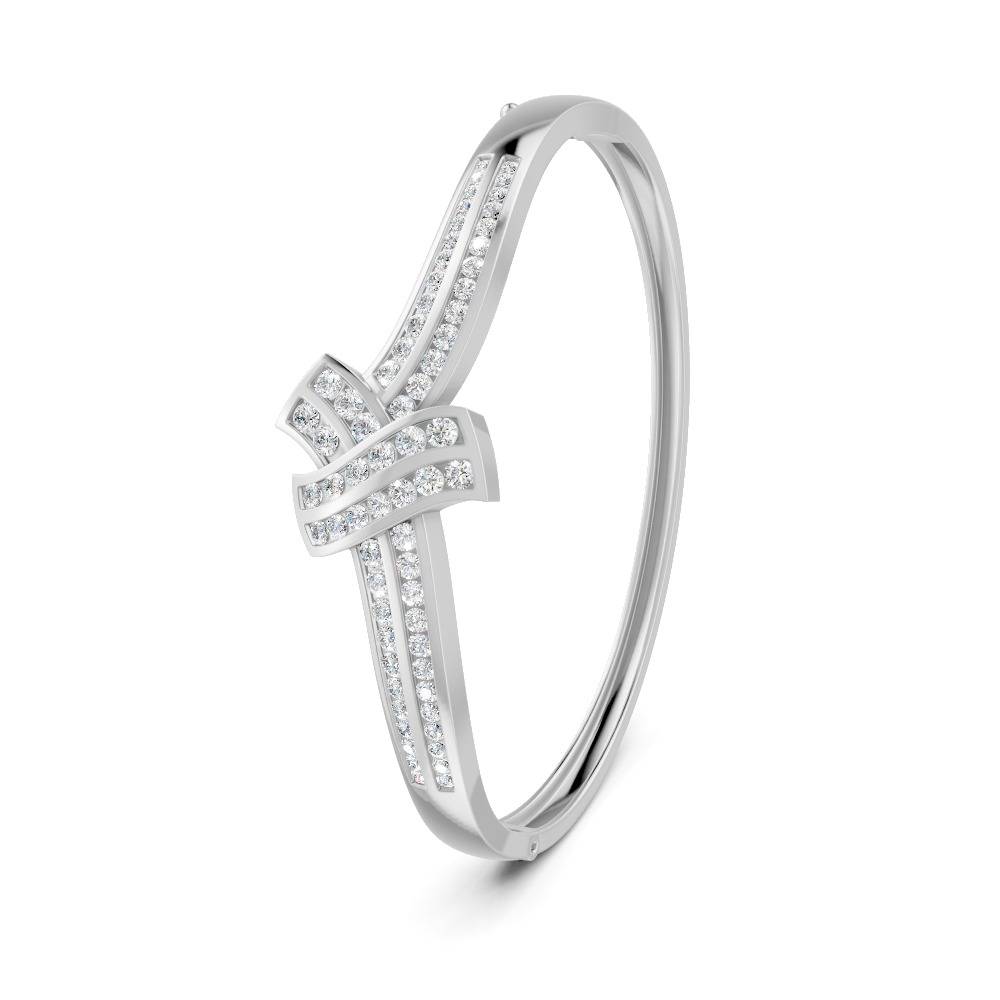 1.50 Ct Round Cut Moissanite Women'S Bangle Bracelet 14K Gold Plated : FJ_104