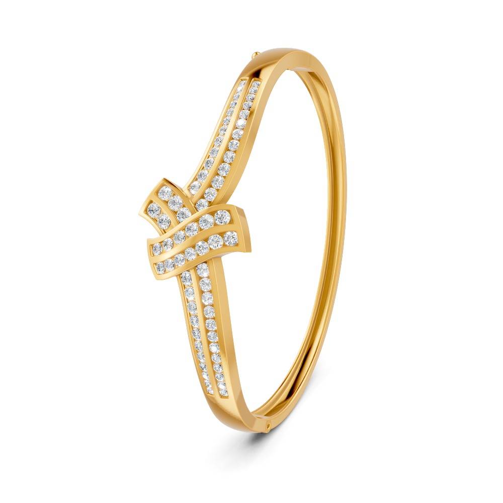 1.50 Ct Round Cut Moissanite Women'S Bangle Bracelet 14K Gold Plated : FJ_104
