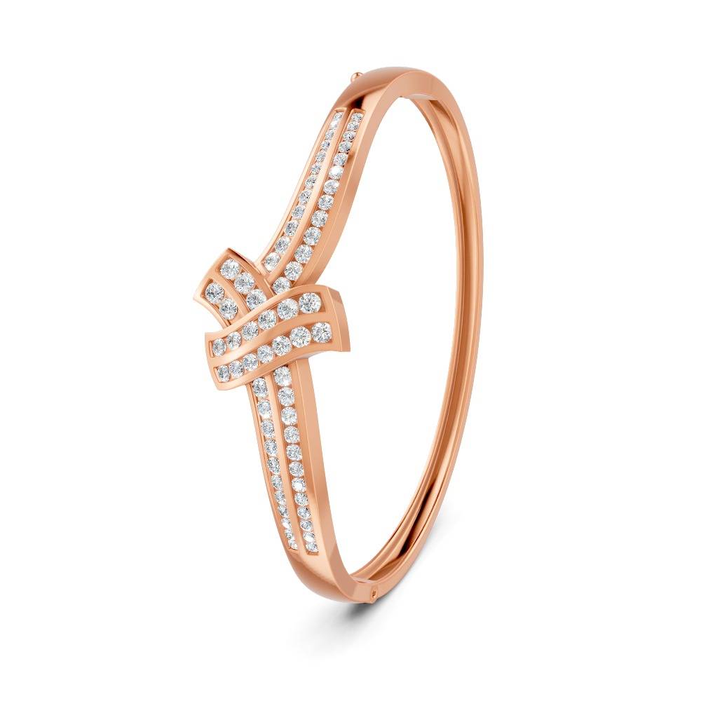 1.50 Ct Round Cut Moissanite Women'S Bangle Bracelet 14K Gold Plated : FJ_104