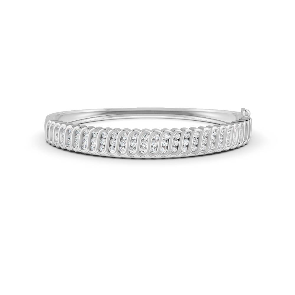 1.90 Ct Round Cut Natural Moissanite Women'S Bangle Bracelets 14K Gold Plated : FJ_110