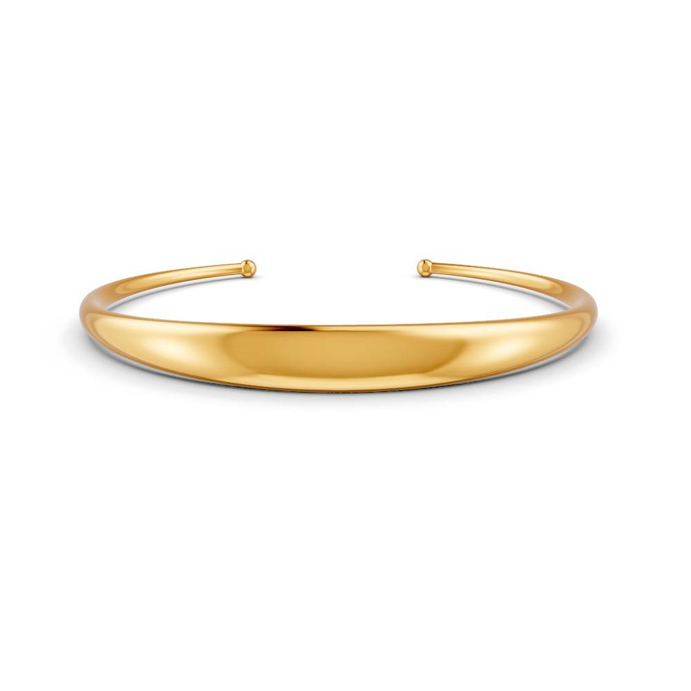 Elegant Polished Gold Cuff Bracelet For Women Sleek Minimalist Design 14K Gold Plated : FJ_106