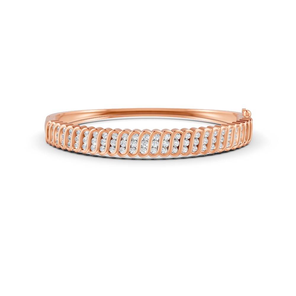 1.90 Ct Round Cut Natural Moissanite Women'S Bangle Bracelets 14K Gold Plated : FJ_110