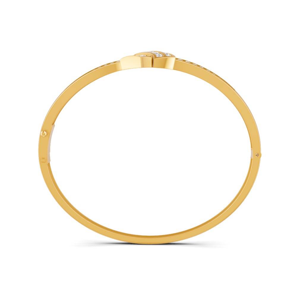 1.50 Ct Round Cut Moissanite Women'S Bangle Bracelet 14K Gold Plated : FJ_104