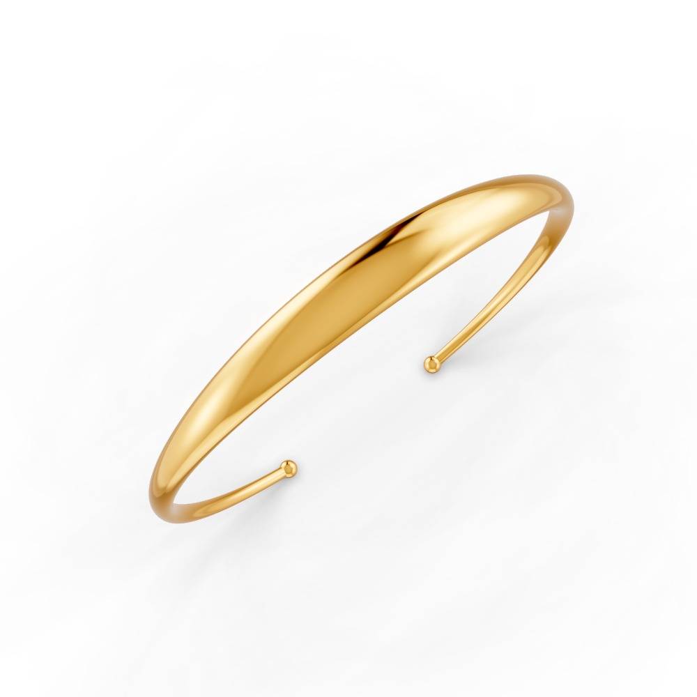 Elegant Polished Gold Cuff Bracelet For Women Sleek Minimalist Design 14K Gold Plated : FJ_106