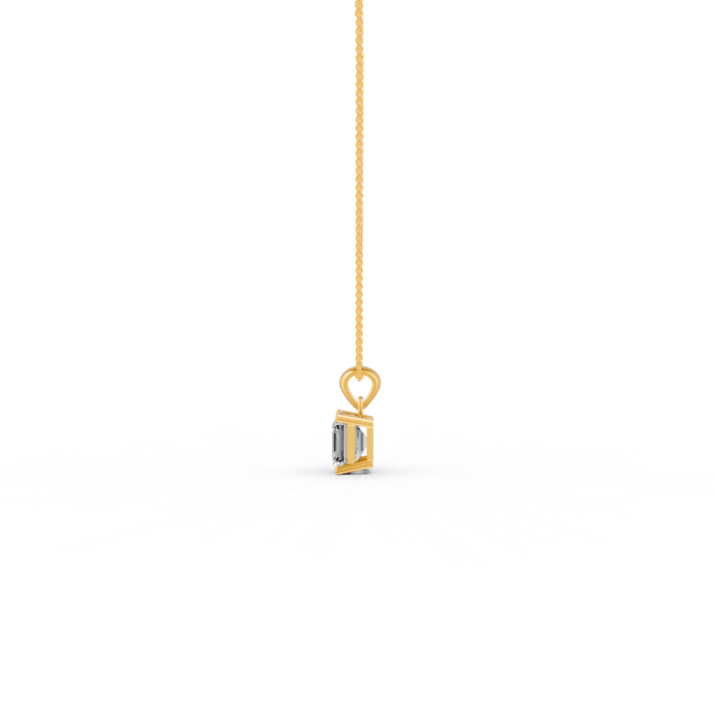 Asscher Cut Moissanite Solitaire Pendant Necklace In 14K Gold Plated : FJ_069