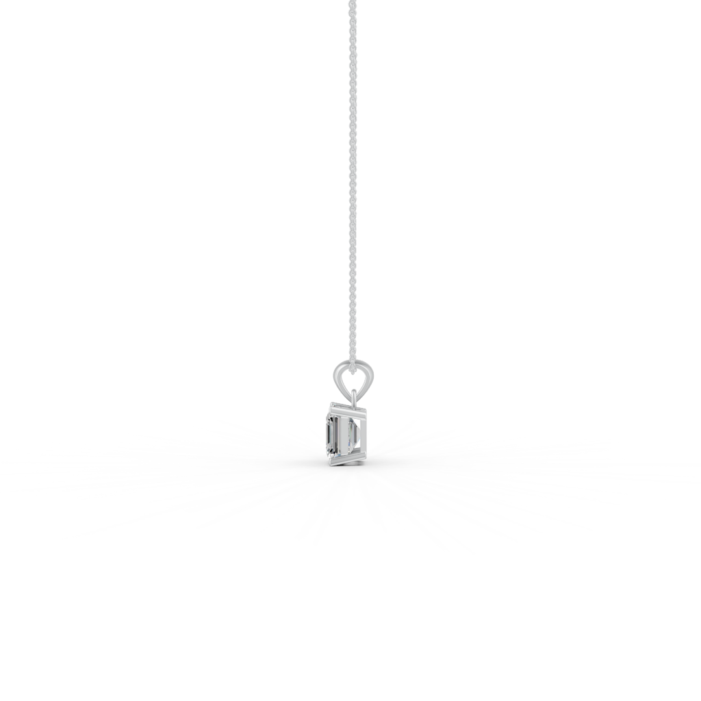 Asscher Cut Moissanite Solitaire Pendant Necklace In 14K Gold Plated : FJ_069