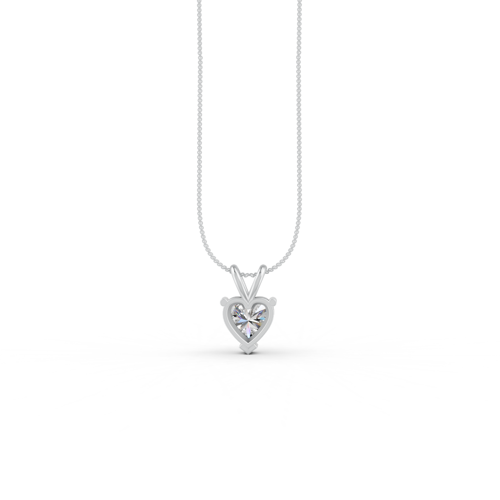 Heart Cut Moissanite Solitaire Pendant Necklace In 14K Gold Plated : FJ_071
