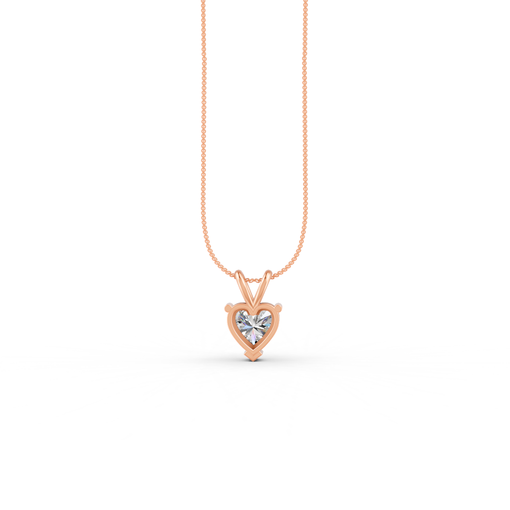 Heart Cut Moissanite Solitaire Pendant Necklace In 14K Gold Plated : FJ_071