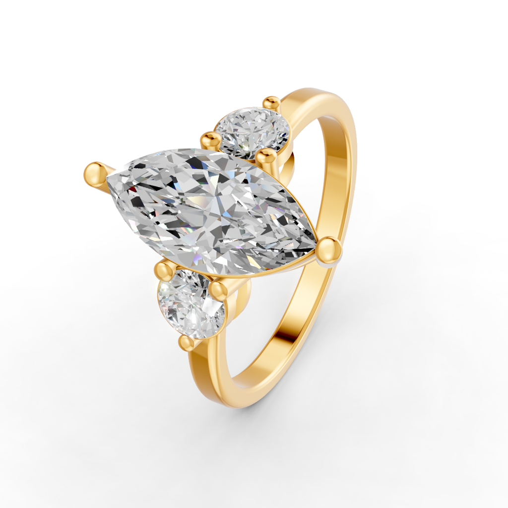 2Ct Marquise Cut Moissanite Women'S Engagement Ring 14K Gold Plated : FJ_010