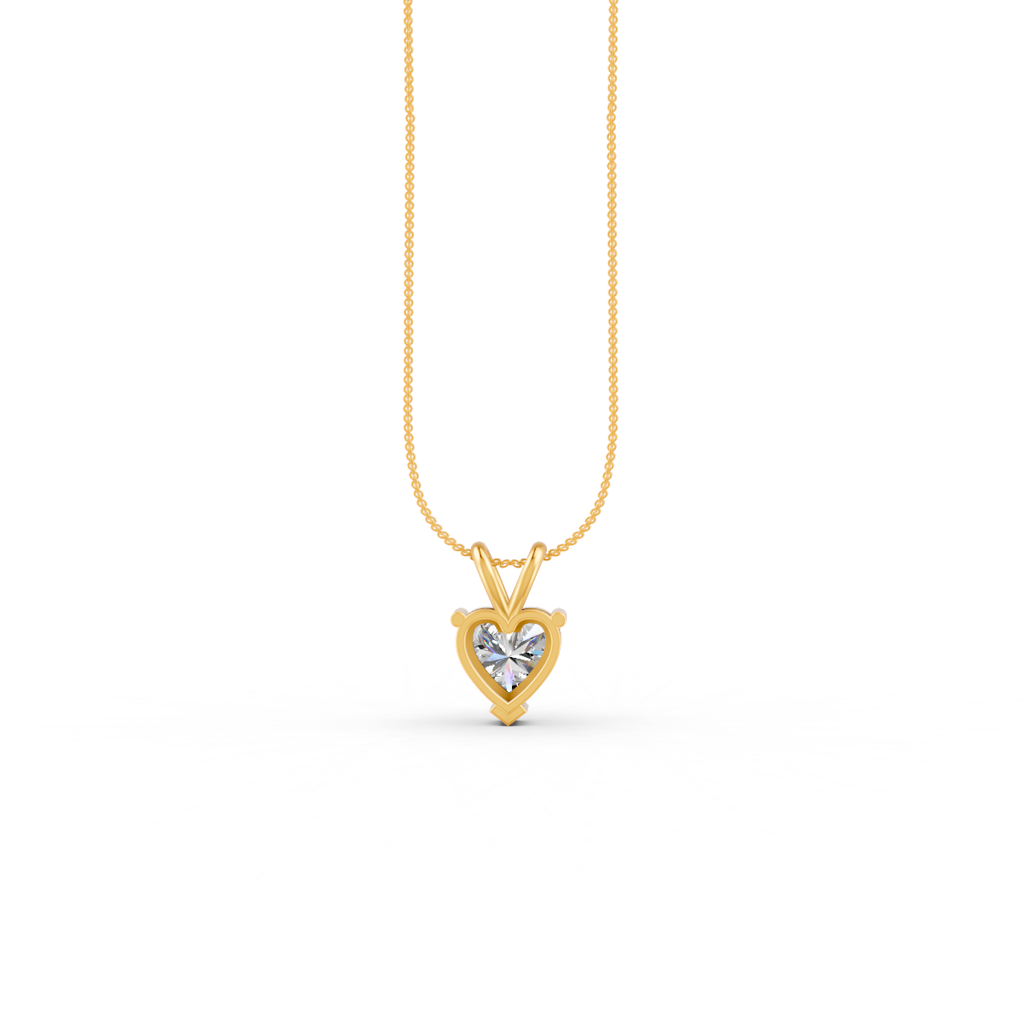 Heart Cut Moissanite Solitaire Pendant Necklace In 14K Gold Plated : FJ_071