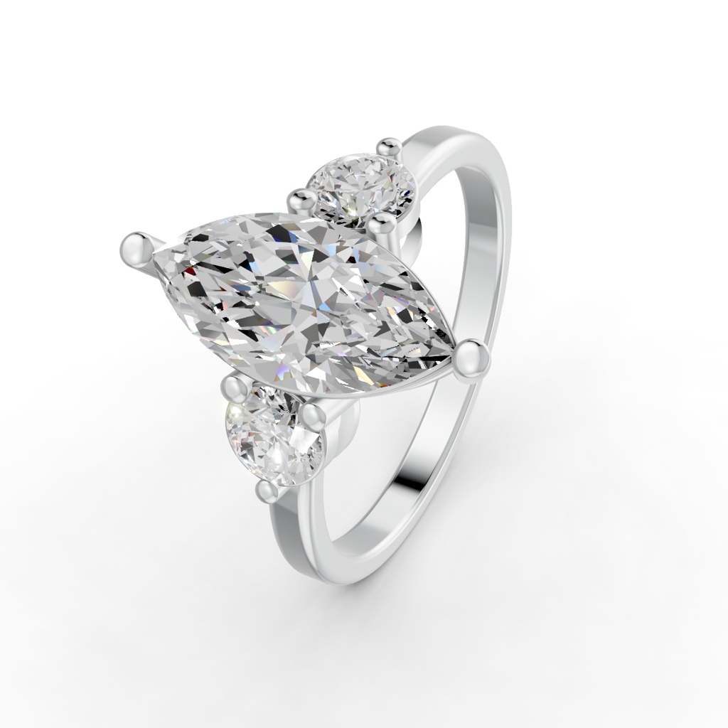 2Ct Marquise Cut Moissanite Women'S Engagement Ring 14K Gold Plated : FJ_010