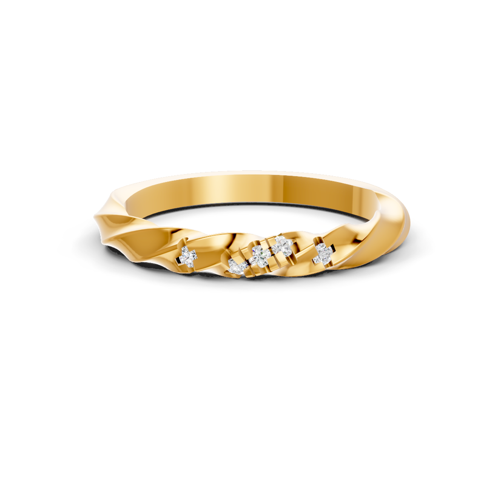 Round Cut Moissanite Women Engagement Wedding Band Ring 14K Gold Plated : FJ_075