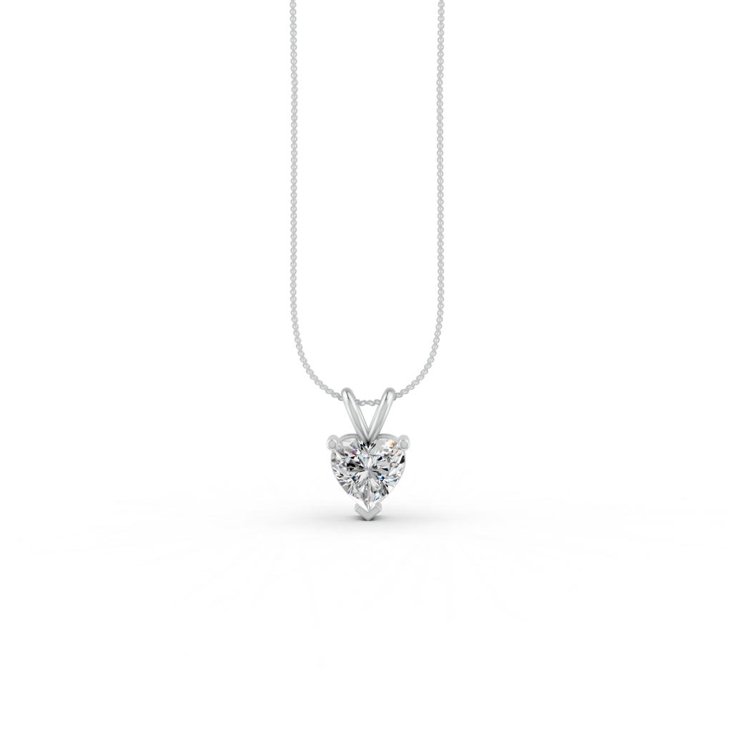 Heart Cut Moissanite Solitaire Pendant Necklace In 14K Gold Plated : FJ_071