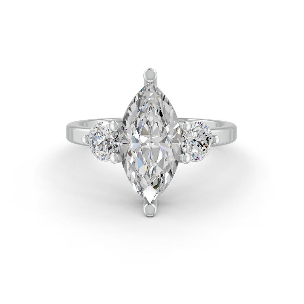 2Ct Marquise Cut Moissanite Women'S Engagement Ring 14K Gold Plated : FJ_010