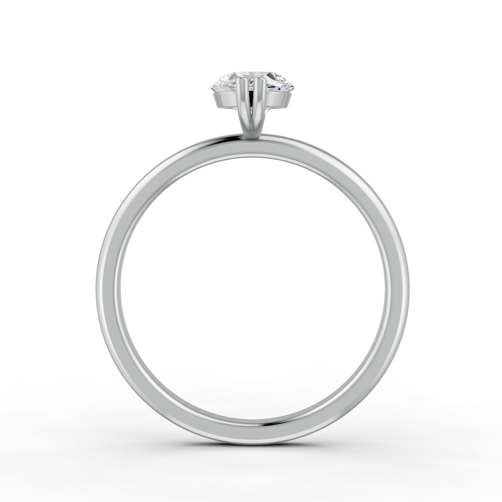 Oval Cut Real Moissanite Double Prong Solitaire Ring 14K Gold Plated : FJ_063