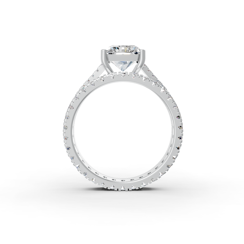 Radiant Cut Moissanite Women Bridal Engagement Ring Sets 14K Gold Plated : FJ_077