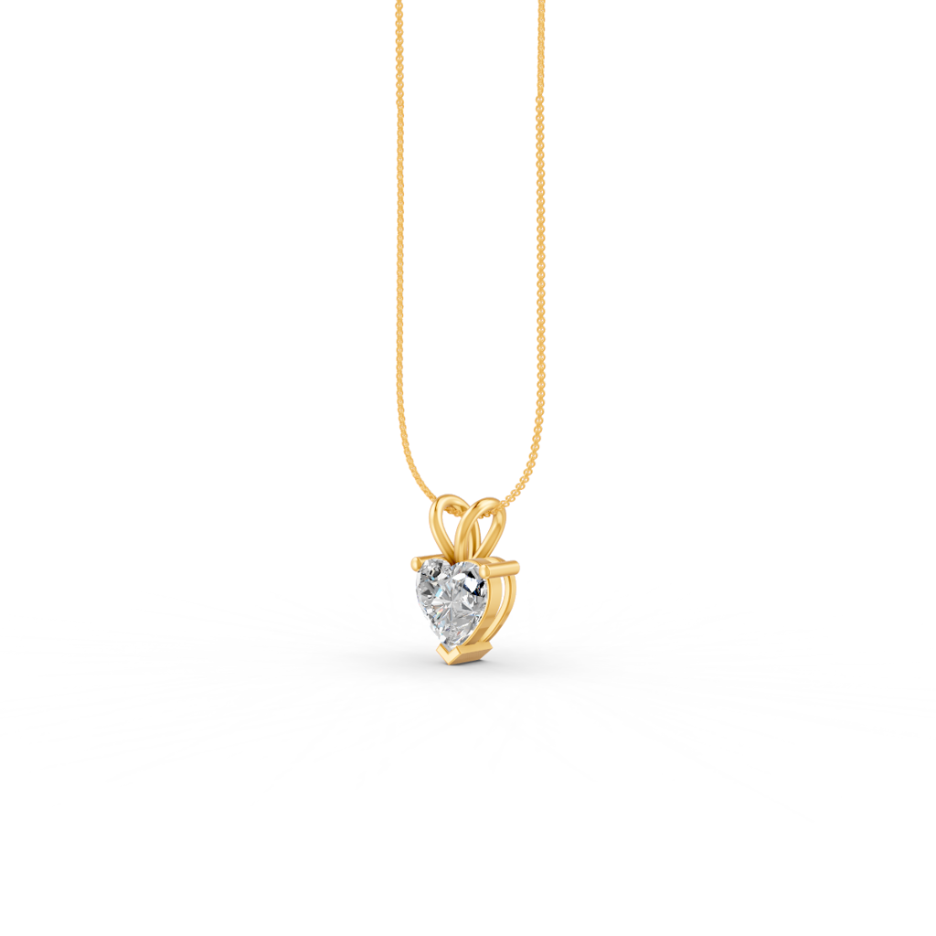 Heart Cut Moissanite Solitaire Pendant Necklace In 14K Gold Plated : FJ_071