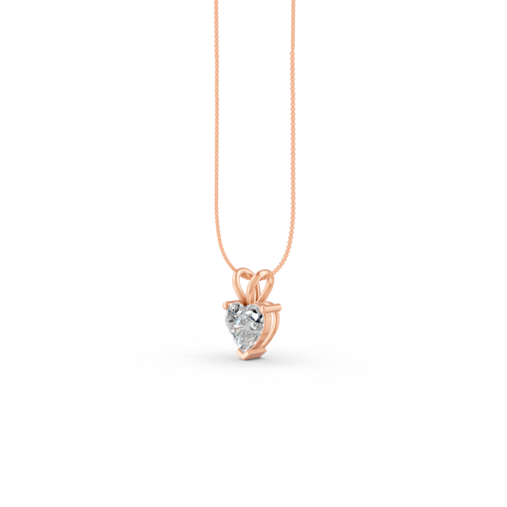 Heart Cut Moissanite Solitaire Pendant Necklace In 14K Gold Plated : FJ_071