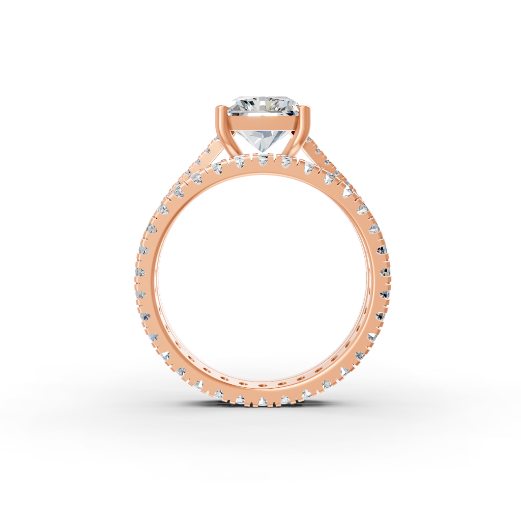 Radiant Cut Moissanite Women Bridal Engagement Ring Sets 14K Gold Plated : FJ_077