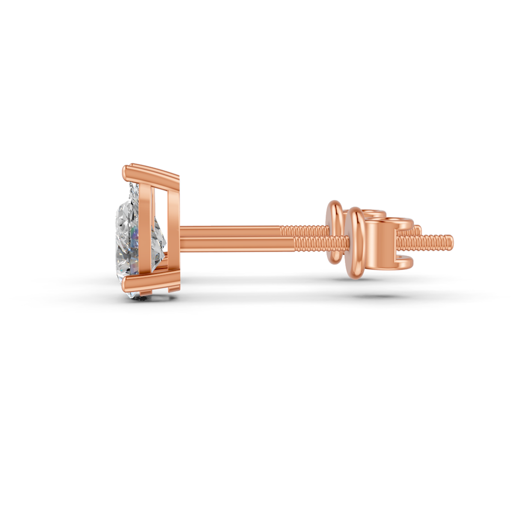 Pear Natural Moissanite Women'S 3 Prong Solitaire Stud Earrings 14K Gold Plated : FJ_091