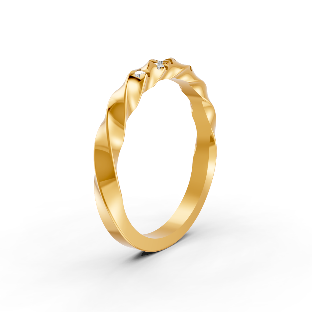 Round Cut Moissanite Women Engagement Wedding Band Ring 14K Gold Plated : FJ_075