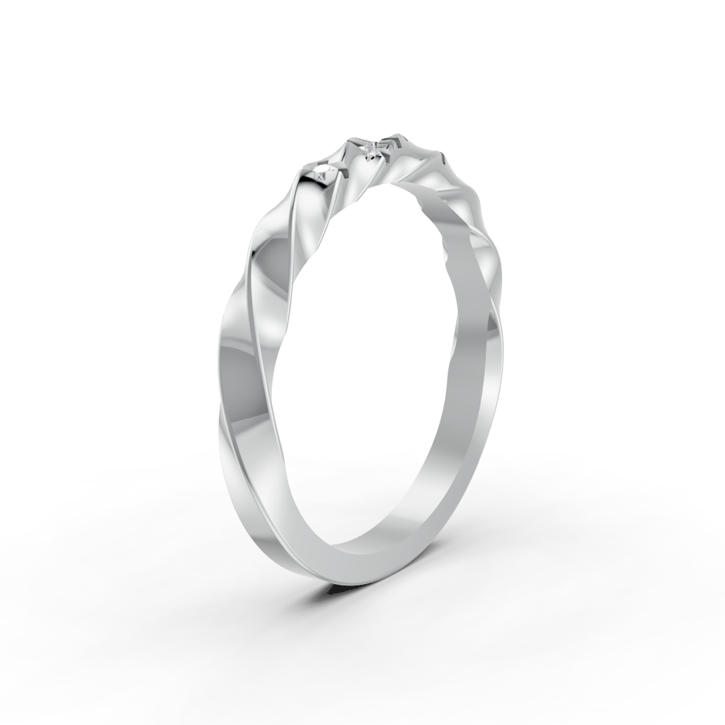 Round Cut Moissanite Women Engagement Wedding Band Ring 14K Gold Plated : FJ_075