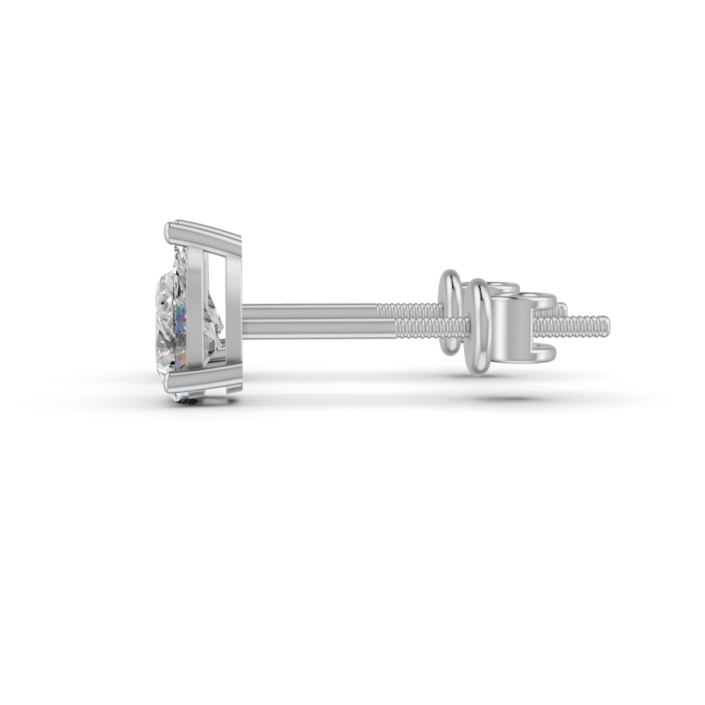 Pear Natural Moissanite Women'S 3 Prong Solitaire Stud Earrings 14K Gold Plated : FJ_091