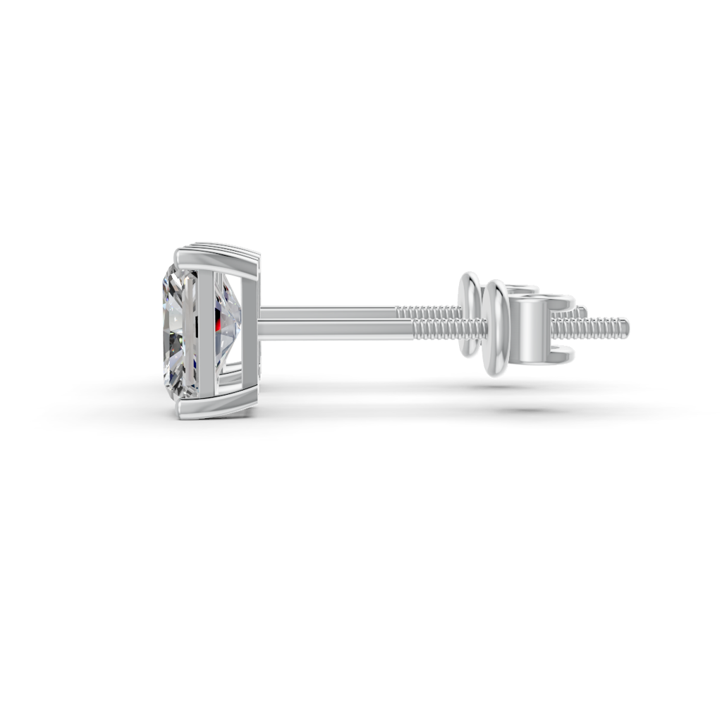 Radiant Natural Moissanite Women'S 4 Prong Solitaire Stud Earrings 14K Gold Plated : FJ_098