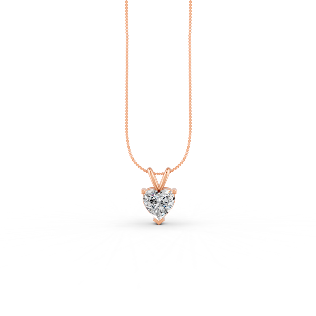 Heart Cut Moissanite Solitaire Pendant Necklace In 14K Gold Plated : FJ_071