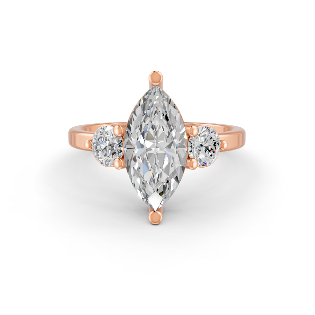 2Ct Marquise Cut Moissanite Women'S Engagement Ring 14K Gold Plated : FJ_010