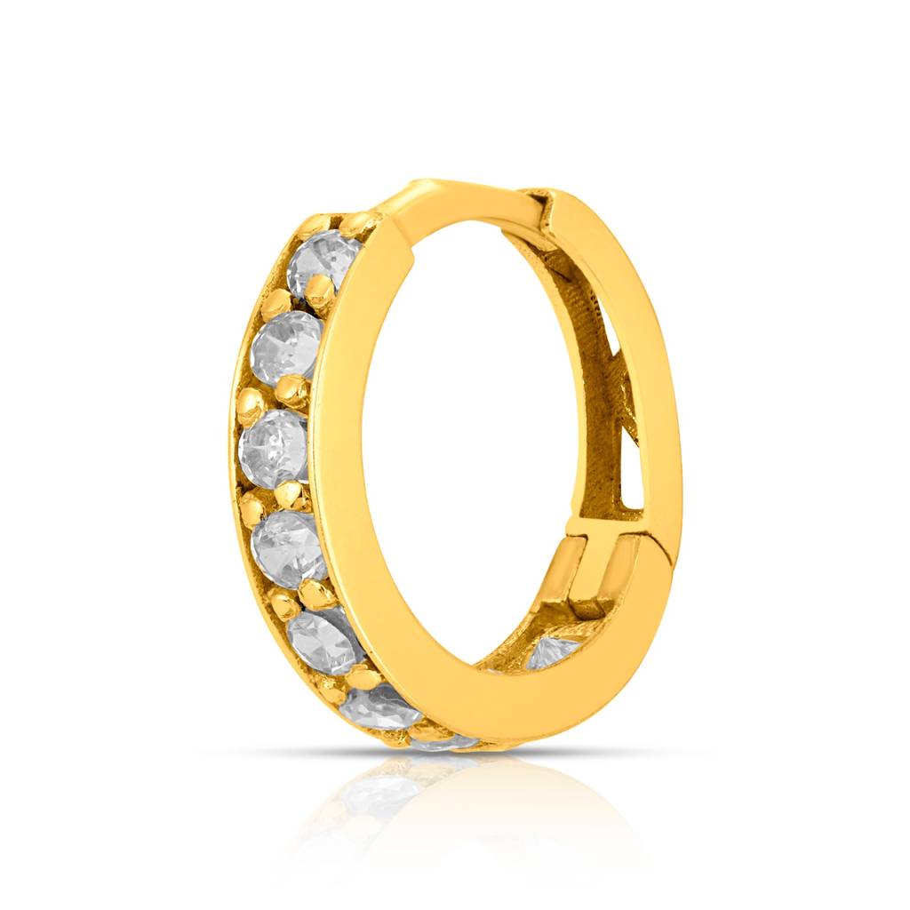 Yuvora 18K Yellow Gold Regalia Aura Nose Pin For Women | Screw Back Closure | Bis Hallmarked | Pure Gold  : SNR1001-ST-AW-18YG