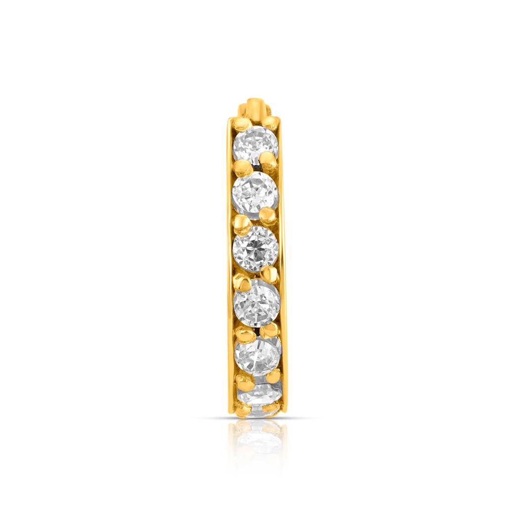 Yuvora 18K Yellow Gold Regalia Aura Nose Pin For Women | Screw Back Closure | Bis Hallmarked | Pure Gold  : SNR1001-ST-AW-18YG