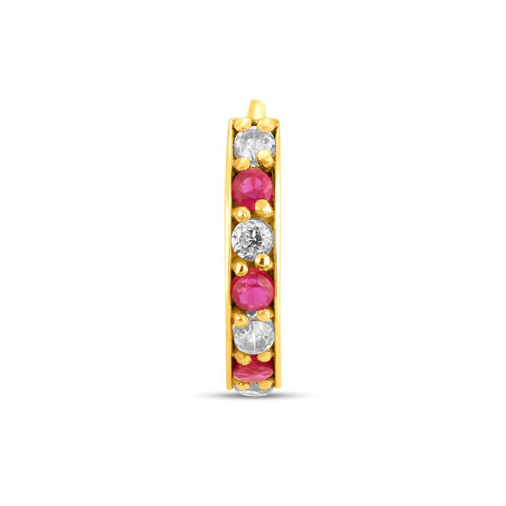 Yuvora 18K Yellow Gold Regalia Aura Nose Pin For Women | Screw Back Closure | Bis Hallmarked | Pure Gold  : SNR1001-ST-RW-18YG