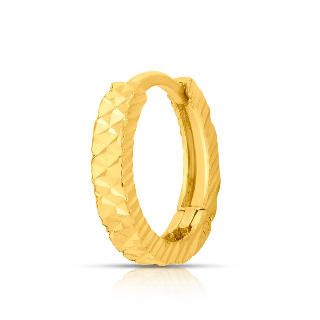 Yuvora 18K Yellow Gold Twist Mosaic Nose Pin For Women | Screw