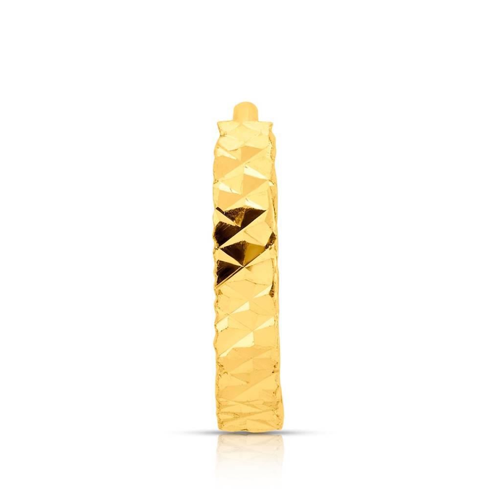Yuvora 18K Yellow Gold Twist Mosaic Nose Pin For Women | Screw Back Closure | Bis Hallmarked | Pure Gold Nos : SNR1004-DC-18YG