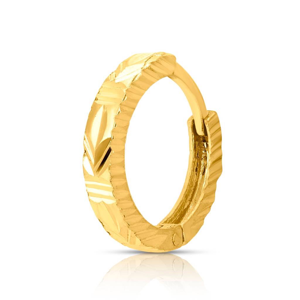 Yuvora 18K Yellow Gold Viva Mosaic Nose Pin For Women | Screw Back Closure | Bis Hallmarked | Pure Gold Nose : SNR1007-DC-18YG