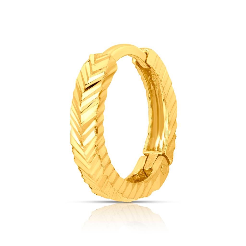 Yuvora 18K Yellow Gold Enigma Weave Nose Pin For Women | Screw Back Closure | Bis Hallmarked | Pure Gold Nos : SNR1010-DC-18YG
