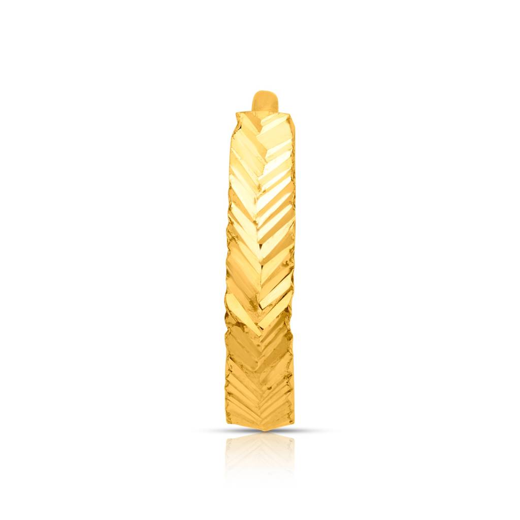 Yuvora 18K Yellow Gold Enigma Weave Nose Pin For Women | Screw Back Closure | Bis Hallmarked | Pure Gold Nos : SNR1010-DC-18YG