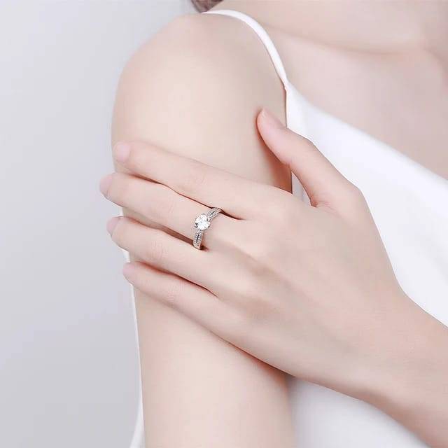 Brd Jewelry 925 Sterling Silver Zircon Adjustable Finger Ring For Women And Girls I Gifts For Women, Girls, Girlf : B0CMNYHF2C