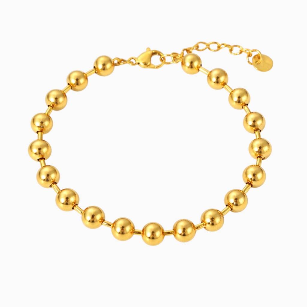 18K Gold Plated Classic Everyday Beaded Bracelet For Women : SSBR51