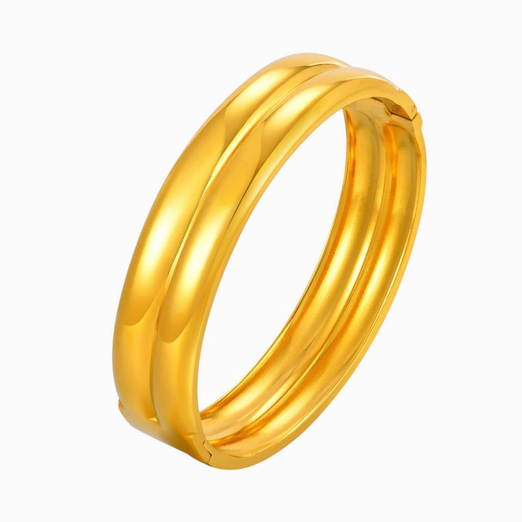 18K Gold Plated Modern Bangle Bracelet For Women : SSBR59